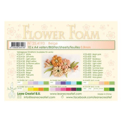 Fommy Leane Creatief per fiori 0,8 mm in fogli A4 10 pezzi colore Beige