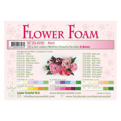 Fommy Leane Creatief per fiori 0,8 mm in fogli A4 10 pezzi colore Rosso