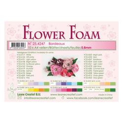 Fommy Leane Creatief per fiori 0,8 mm in fogli A4 10 pezzi colore Bordeaux