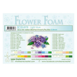 Fommy Leane Creatief per fiori 0,8 mm in fogli A4 10 pezzi colore Blu chiaro