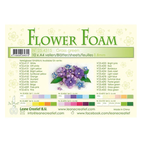 Fommy Leane Creatief per fiori 0,8 mm in fogli A4 10 pezzi colore Verde prato