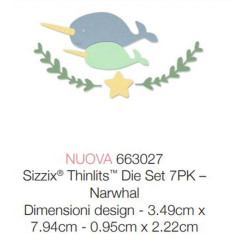 Fustella Sizzix Thinlits Narwhal