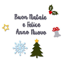 Fustella Sizzix Thinlits Auguri di Natale