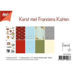 Carta da scrapbooking Joycrafts Paper Set A4 Franciens katten kerst