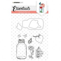 Fustella metallica e timbri Studio Light stamp & die cut A6 Essentials nr.13