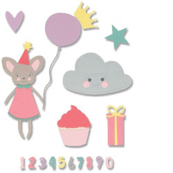 Fustella Sizzix Thinlits set birthday girl by my life handmade