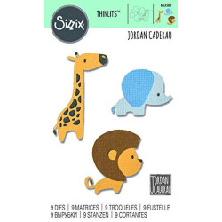 Fustella Sizzix Thinlits Baby Jungle Animals by Jordan Caderao