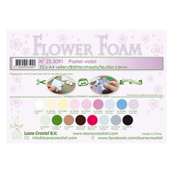 Fommy Leane Creatief per fiori 0,8 mm in fogli A4 10 pezzi colore Pastel Violet