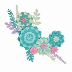 Fustella Sizzix Thinlits succulent wreath