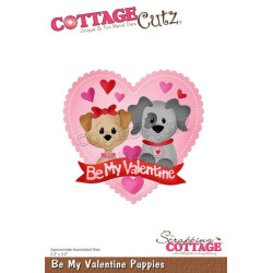 Fustella metallica Cottage Cutz Be My Valentine Puppies