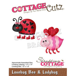 Fustella metallica Cottage Cutz Lovebug Bee & Ladybug