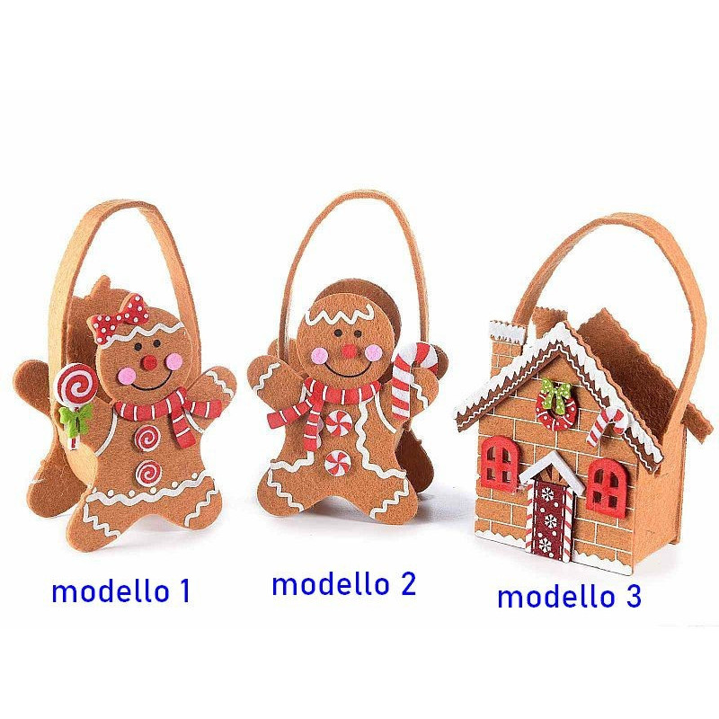 Borsetta gingerbread in panno modello a scelta