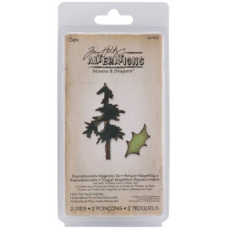 Fustella Sizzix Tim Holtz Movers & Shapers Mini Pine Tree & Holly Set