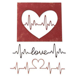 Fustella Sizzix Thinlits Heartbeat by Tim Holtz