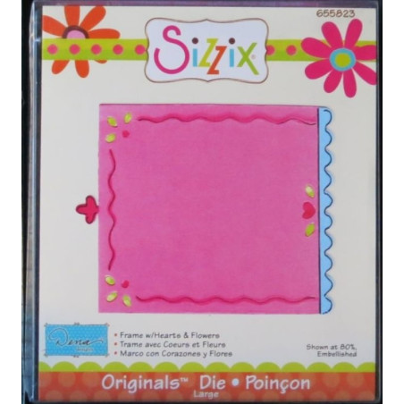 Fustella Sizzix Originals Cornice con cuori e fiori