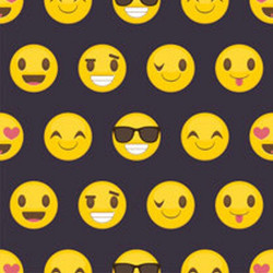 Tessuto per mascherine Interlock 50x40 cm smile emoji