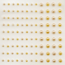 Mezze perline adesive 3-5 mm 108 pezzi oro e argento