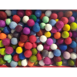 Palline in feltro 20mm 10 pezzi colori misti