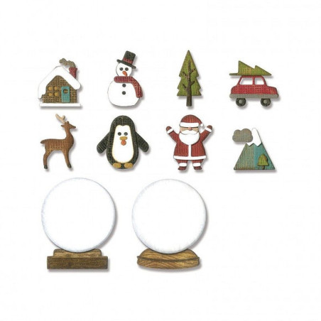 Fustella Sizzix Thinlits die set x11 tiny snowglobes