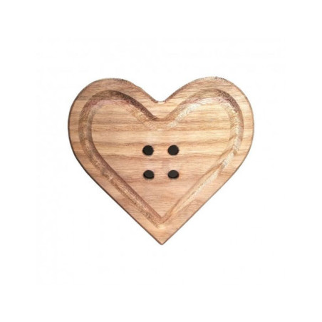 Bottone cuore in legno 24x24x2 cm Sbottonati