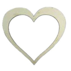 Cuore decorativo di legno spessore 3 mm18x16 cm