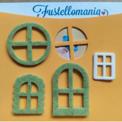 Set 5 kit essenziale porte e finestre per creare casette