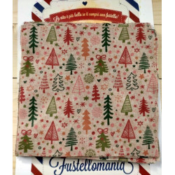 Pannolenci stampato 1mm fantasia alberi di Natale stilizzati  25x25 cm