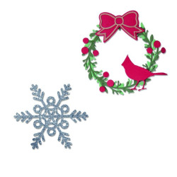 Fustella Sizzix Thinlits wreath & snowflake 2