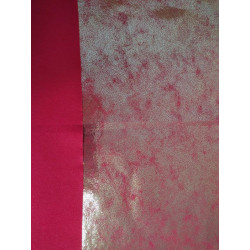 Pannolenci 1 mm simil pelle effetto dorato su base rossa 50x50 cm