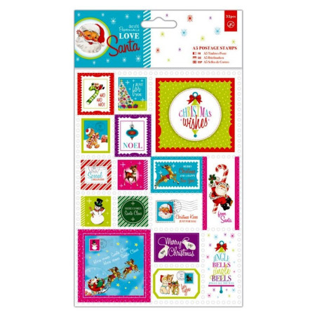 A5 POSTAGE STAMPS (32PCS) - LOVE SANTA