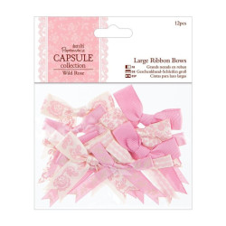 LARGE RIBBON BOWS (12PCS) - CAPSULE - WILD ROSE