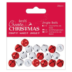 JINGLE BELLS MATT FINISH (20PCS) - RED & WHITE