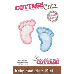 Fustella metallica Cottage Cutz Baby footprints mini