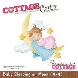 Fustella metallica Cottage Cutz Baby sleeping on moon