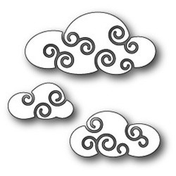 Fustella metallica PoppyStamps Twirly Clouds