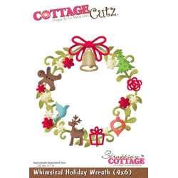 Fustella metallica Cottage Cutz Whimsical Holiday Wreath