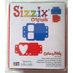 Fustella Sizzix Originals Tabs Heart and double box