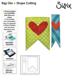 Fustella Sizzix Bigz Cane Banner e cuori