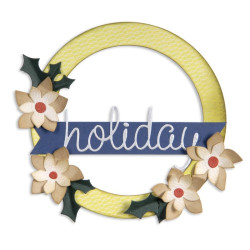 Fustella Sizzix BIGZ L Corona Wreath, Banner, Holly & Poinsettia