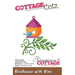 Fustella metallica Cottage Cutz Birdhouse with vine