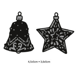 Fustella metallica Marianne Design Craftables Tiny's ornaments star & bell