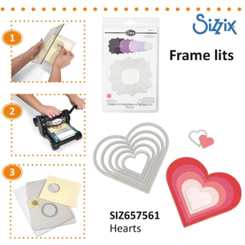 Fustella Sizzix Framelits Hearts