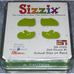 Fustella Sizzix Originals Green Doll Shoes 1