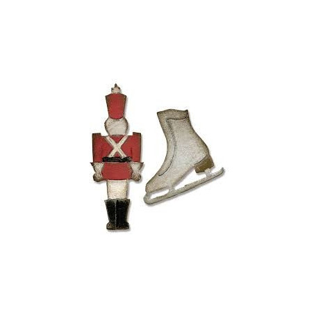 Fustella Sizzix Tim Holtz Movers & Shapers Mini Toy Soldier & Ice Skate