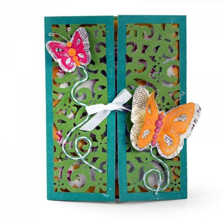 Fustella Sizzix Thinlits Gatefold Card Butterflies