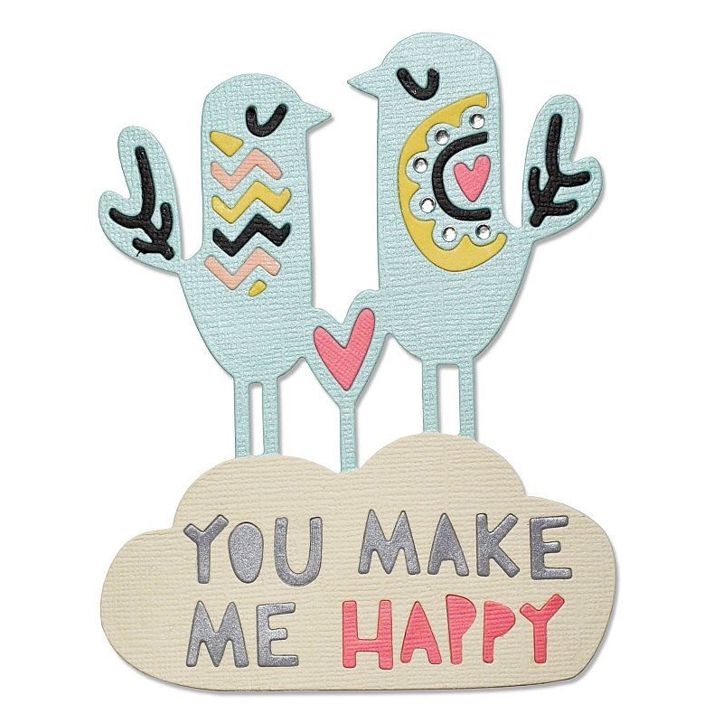 Fustella Sizzix Thinlits Happy Birds