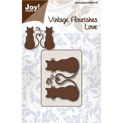 Fustella metallica Joy! Crafts Vintage Flourishes Love Cats