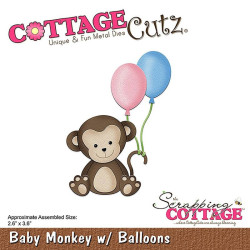 Fustella metallica Cottage Cutz Baby Monkey w/ Balloons