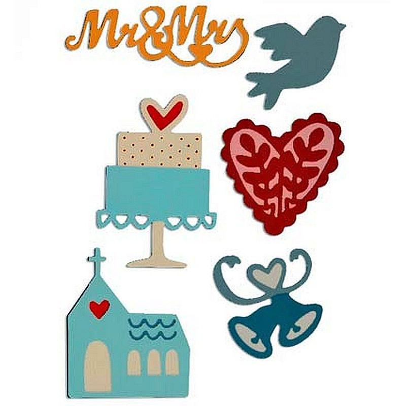 Fustella Sizzix Thinlits Wedding Set