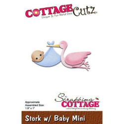 Fustella metallica Cottage Cutz Stork with Baby Mini